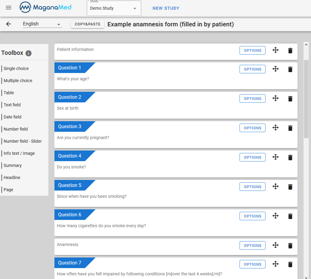 screenshot of Magana Trial Manager
